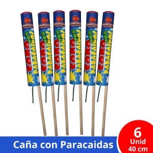 CAÑA CON PARACAIDAS 40cm x 6u
